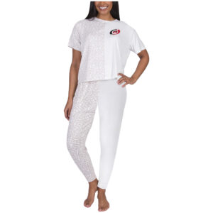 Women's Concepts Sport Cream Carolina Hurricanes Brightside Top & Pants Set